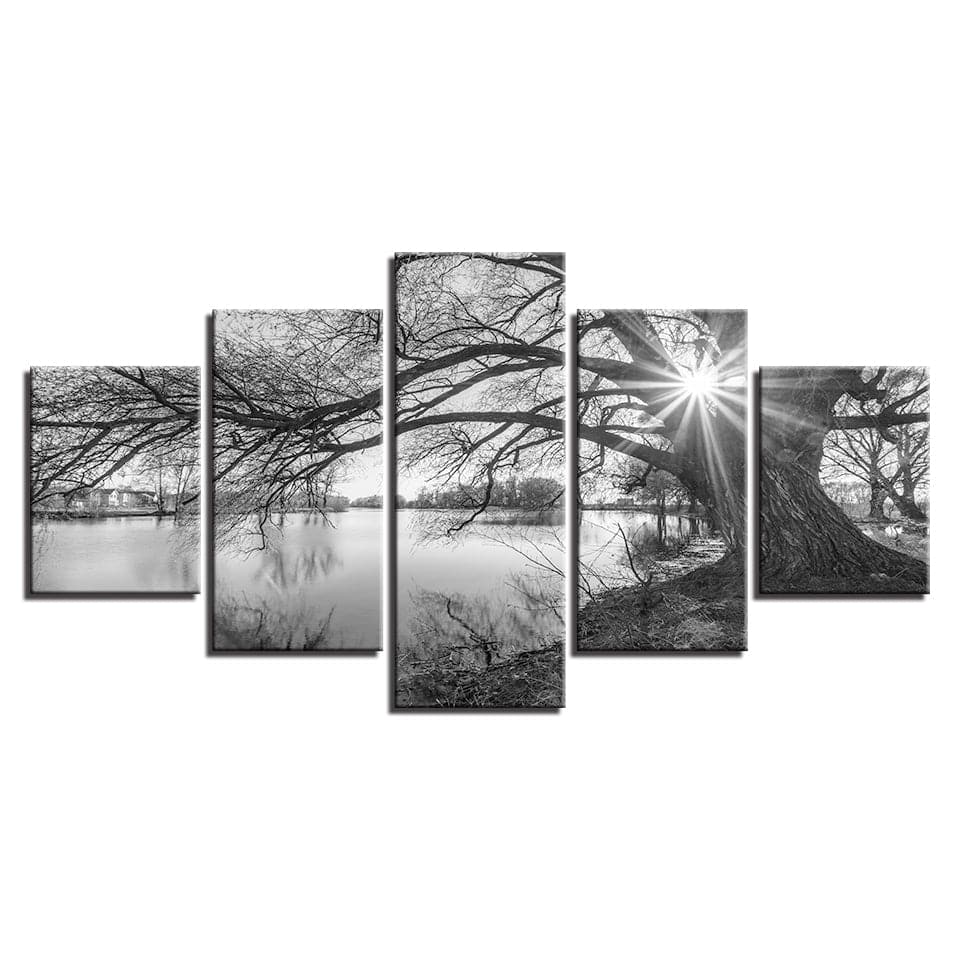 Framed 5 Panels - Tree