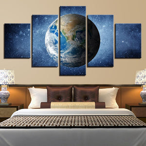 Framed 5 Panels - Earth