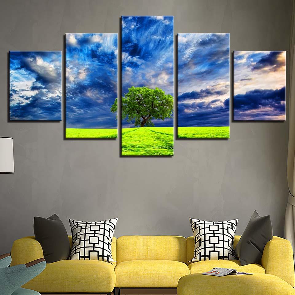 Framed 5 Panels - Tree