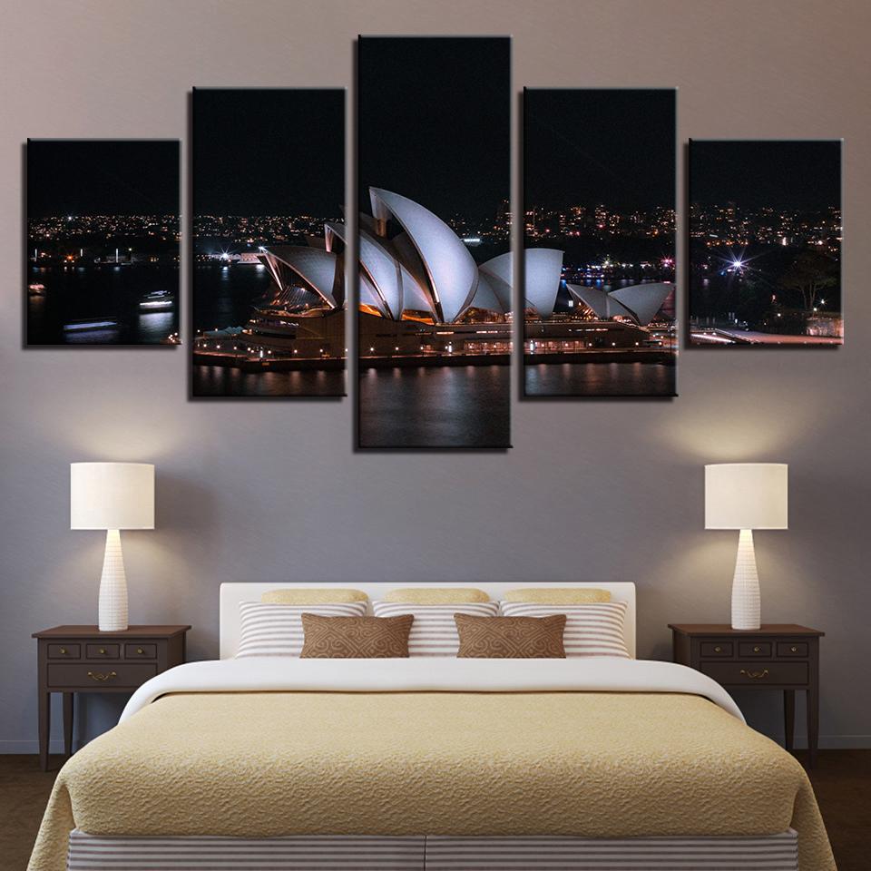 Framed 5 Panels - Sydney