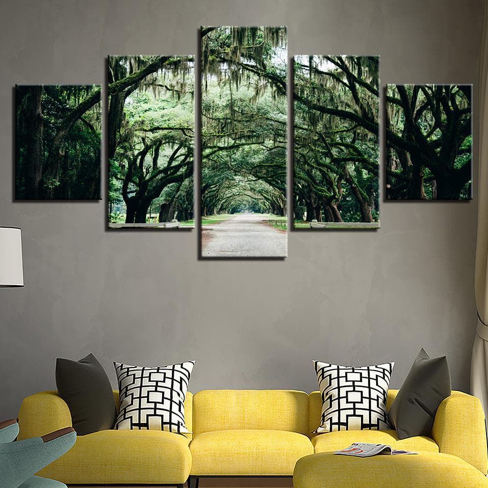 Framed 5 Panels - Forest