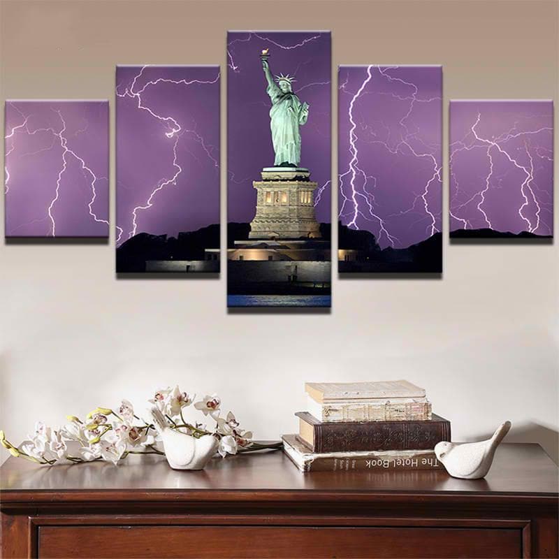 Framed 5 Panels - Statue of Liberty