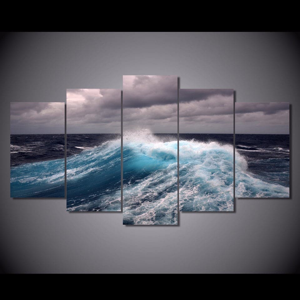 Framed 5 Panels - Wave