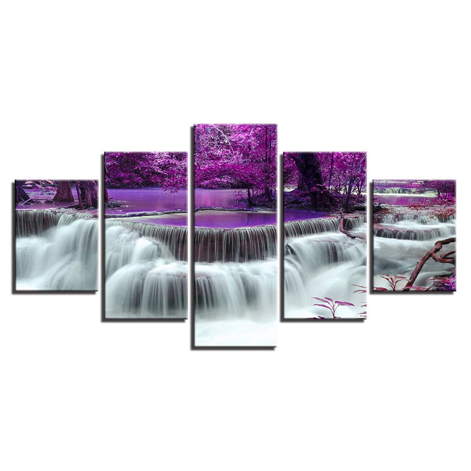 Framed 5 Panels - Water Fall