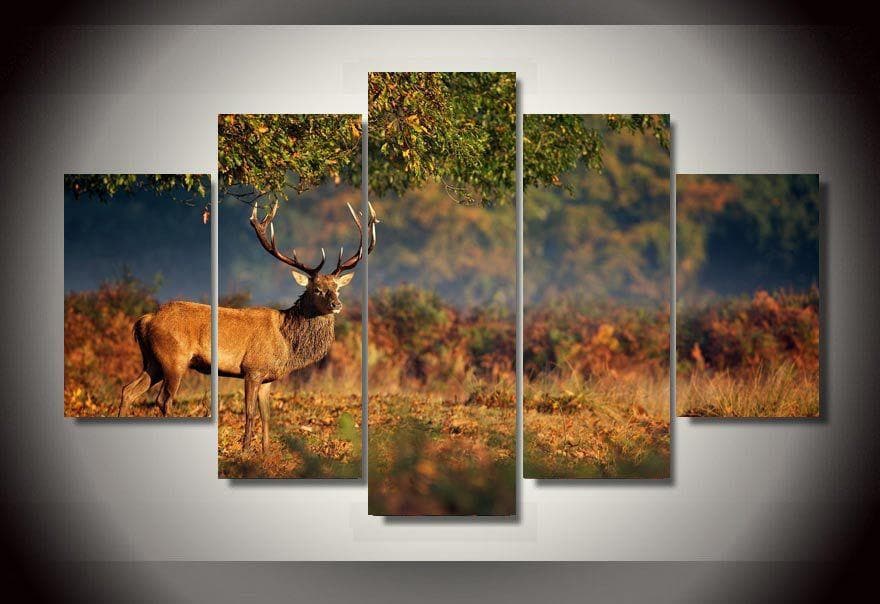 Framed 5 Panels - Deer