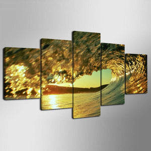 Framed 5 Panels - Wave