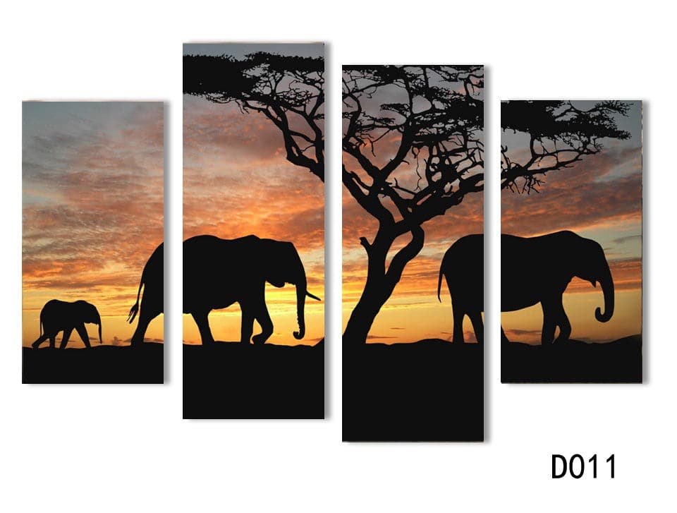 Framed 4 Panels - Africa