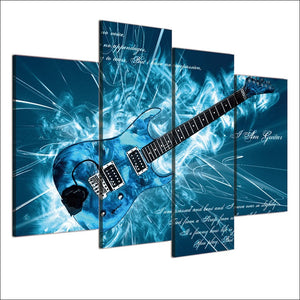 Framed 4 Panels - Guitar