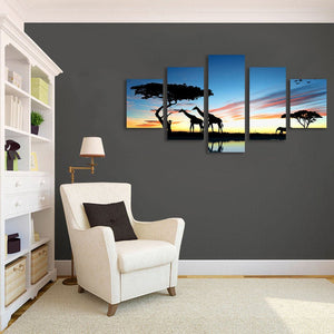 Framed 5 Panels - Africa