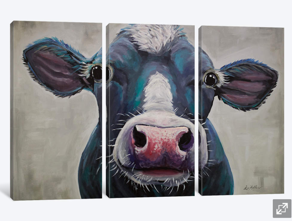 Framed 3 Panels - Cow