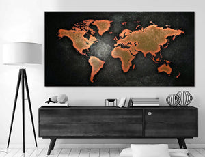 Framed 1 Panel - World Map