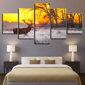 Framed 5 Panels - Deer