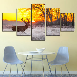 Framed 5 Panels - Deer