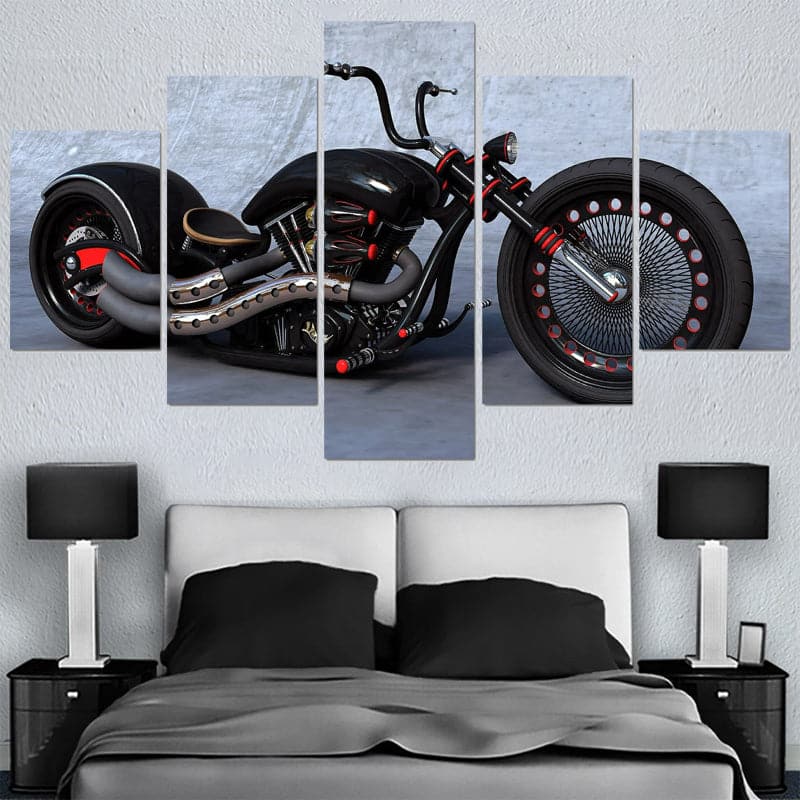 Framed 5 Panels - Harley Davidson