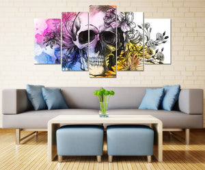 Framed 5 Panels - Skull