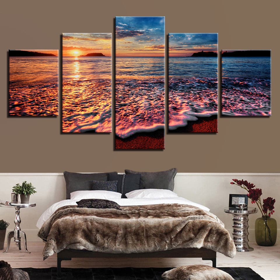 Framed 5 Panels - Seascape