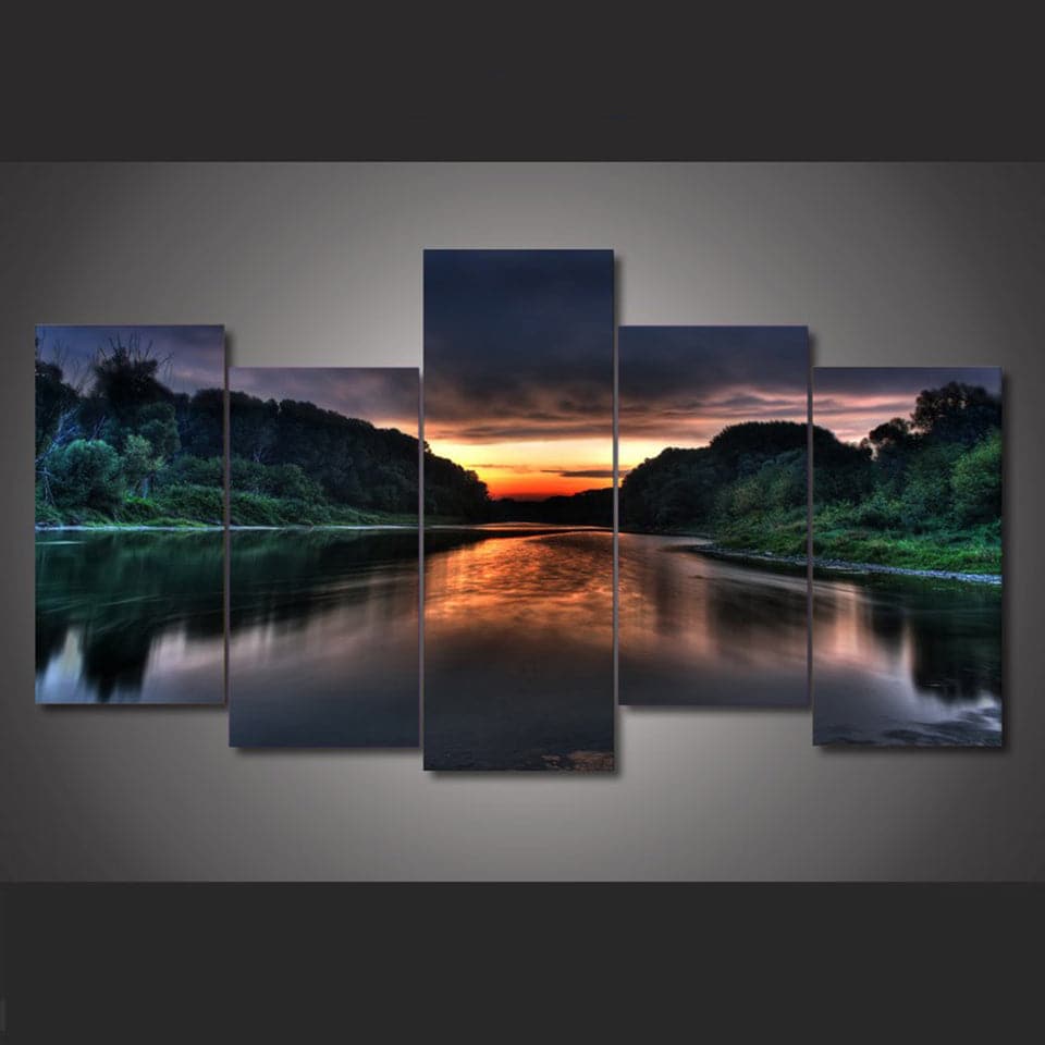 Framed 5 Panels - Landscape