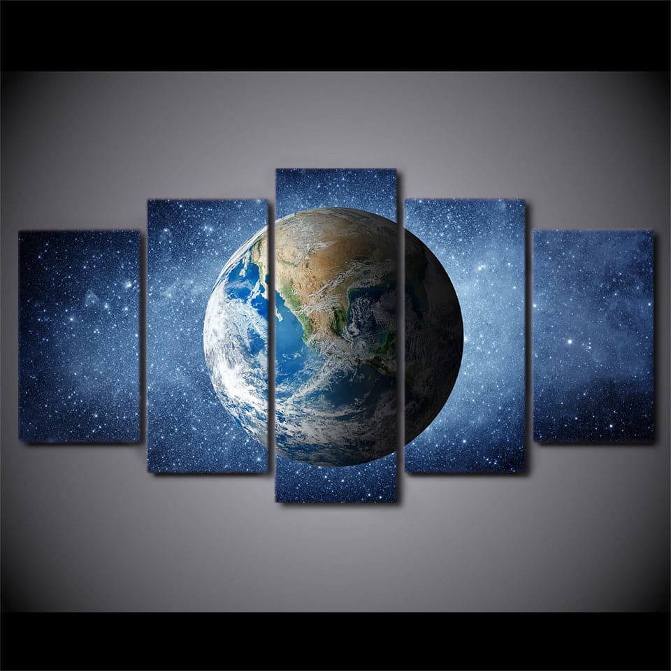 Framed 5 Panels - Earth