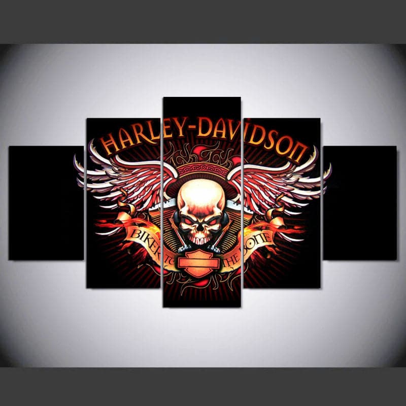 Framed 5 Panels - Harley Davidson