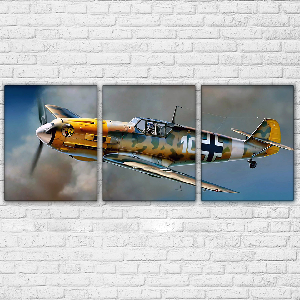 Framed 3 Panels - Classic Plane