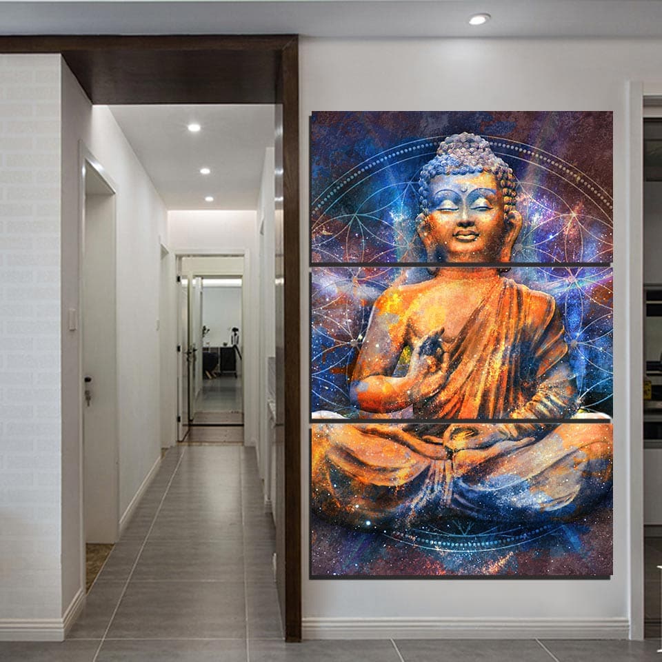 Framed 3 Panels - Buddha