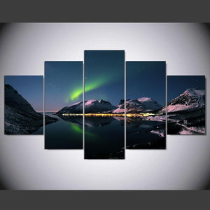 Framed 5 Panels - Northern lights