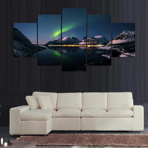 Framed 5 Panels - Northern lights