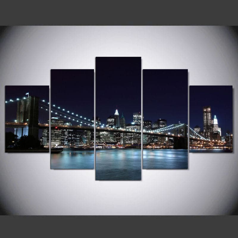 Framed 5 Panels - City Night