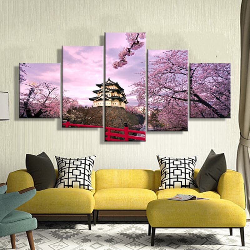 Framed 5 Panels - Japan Landscape