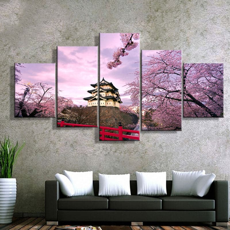 Framed 5 Panels - Japan Landscape