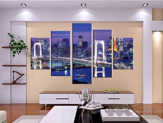 Framed 5 Panels - City Night