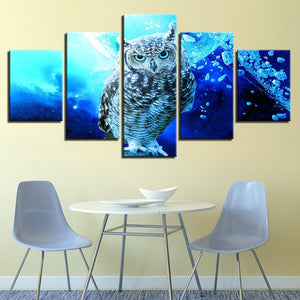 Framed 5 Panels - Owl