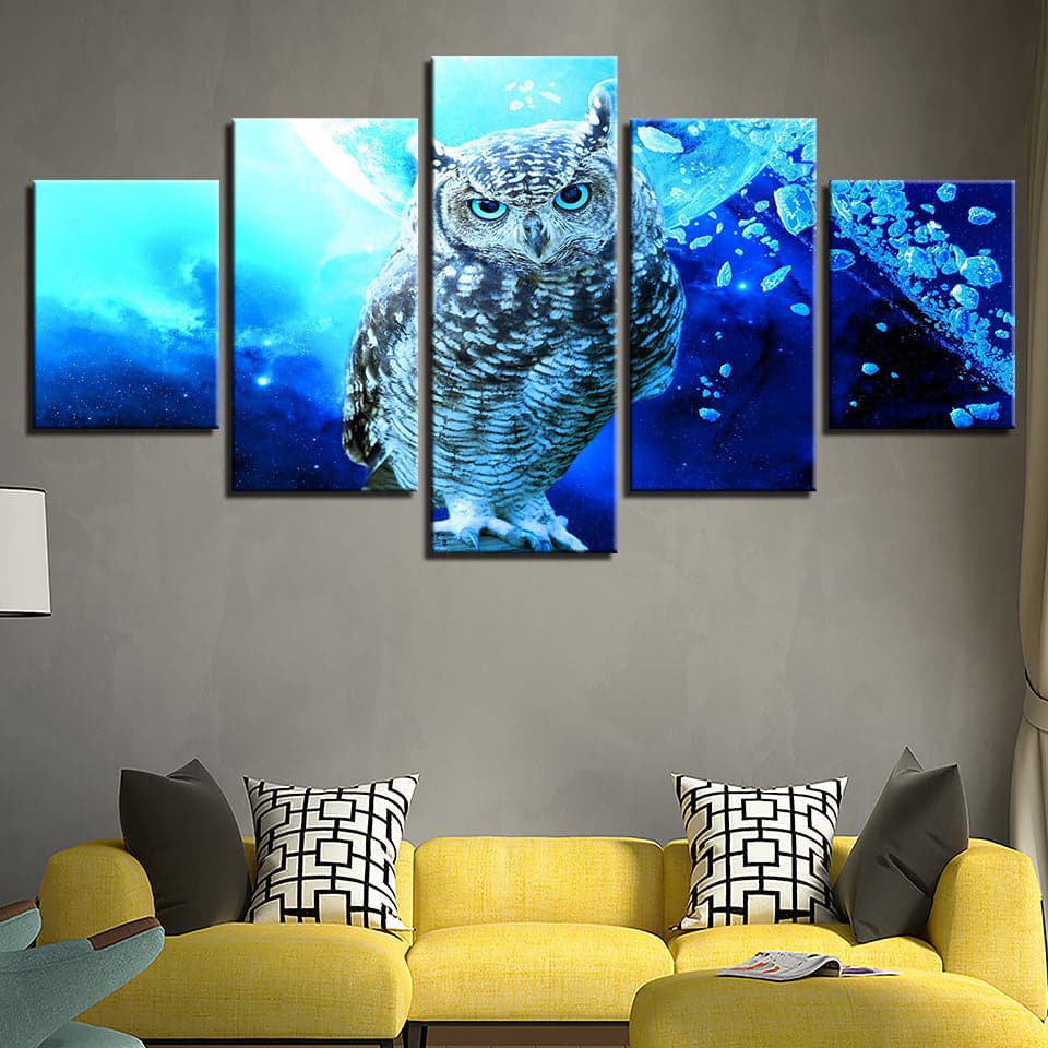 Framed 5 Panels - Owl