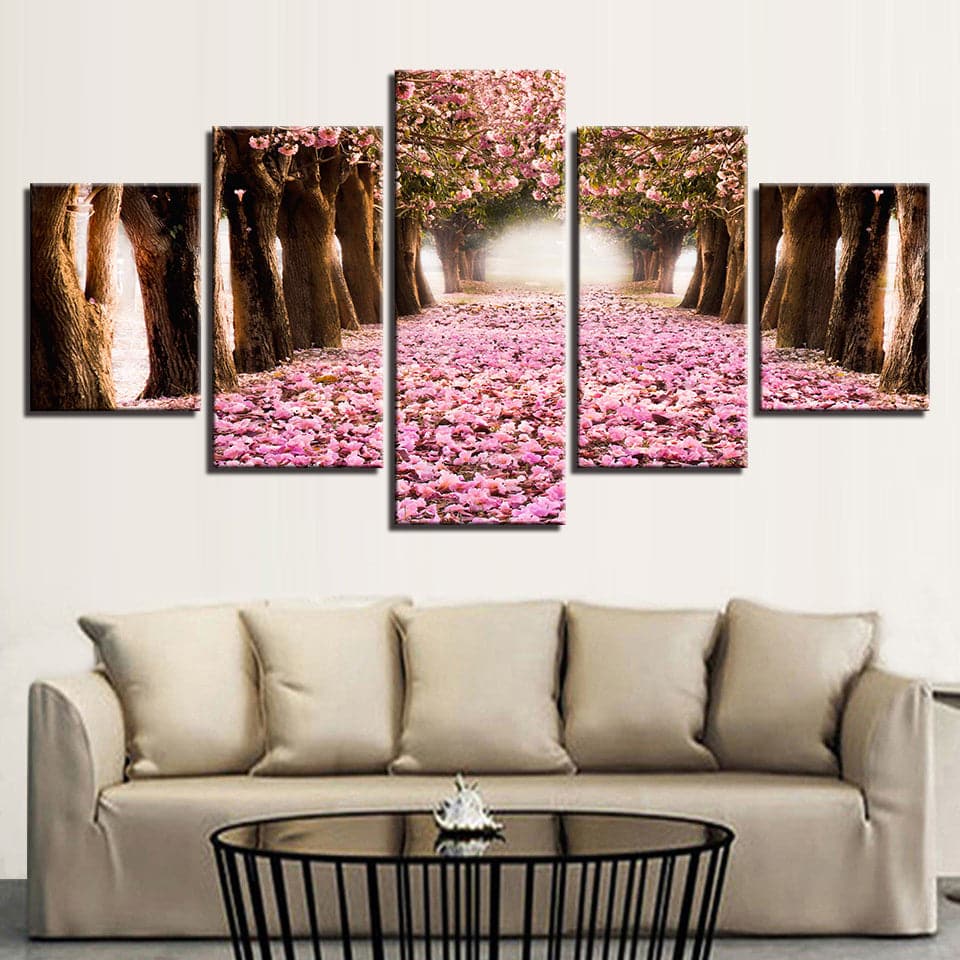 Framed 5 Panels - Tree Art