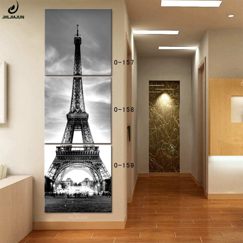 Framed 3 Panels - Eiffel Tower