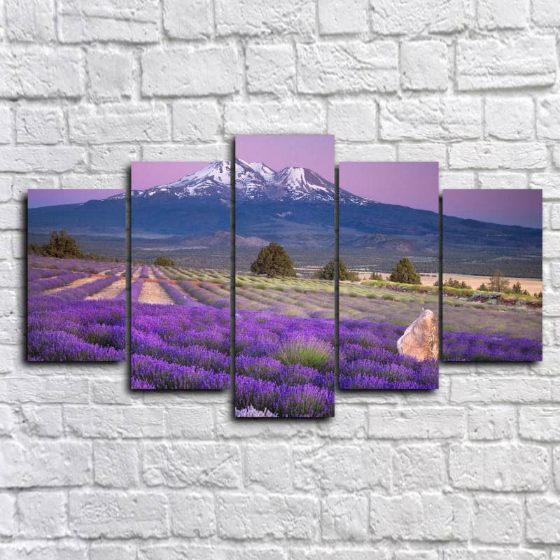 Framed 5 Panels - Lavender