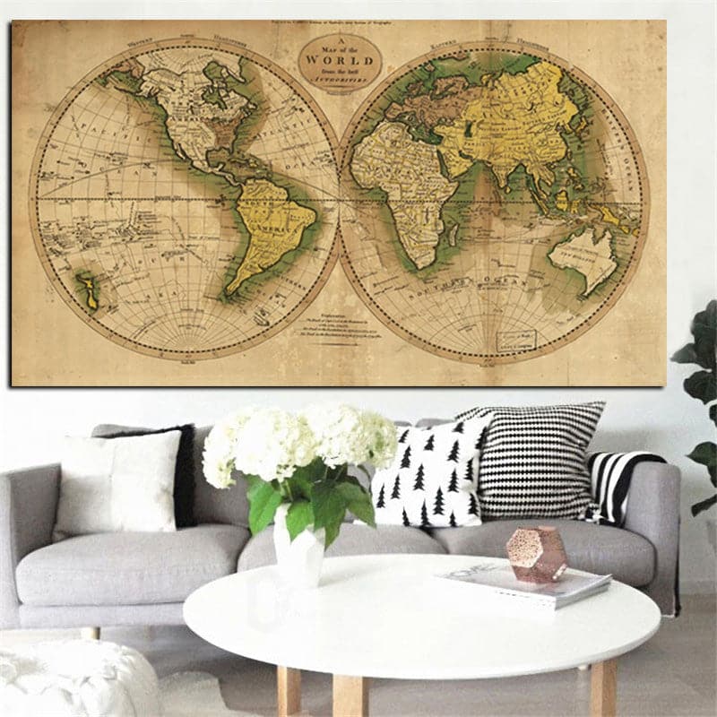 Framed 1 Panel - World Map