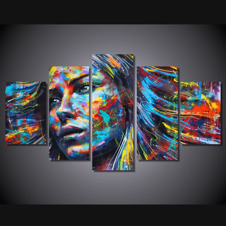 Framed 5 Panels - Face