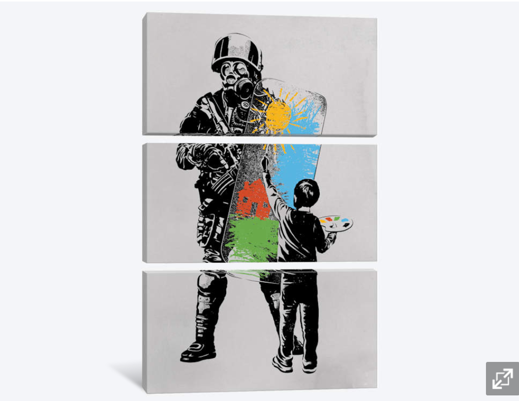 Framed 3 Panels - Banksy