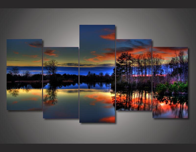 Framed 5 Panels - Landscape