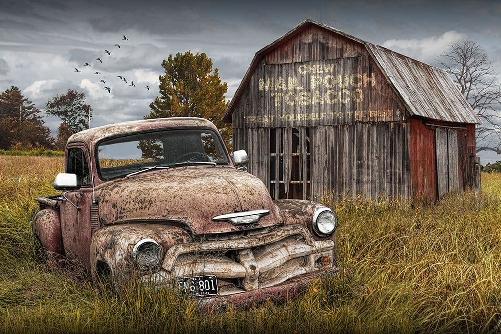 Framed 1 Panel - Rustic Car