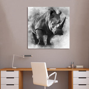 Framed 1 Panel - Rhino Art