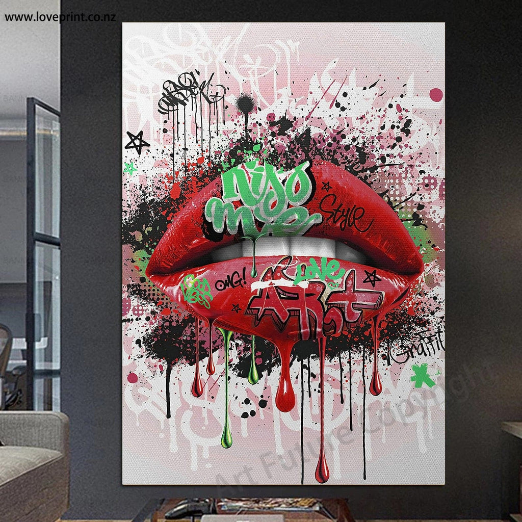 Framed 1 Panel - Lips Art