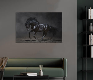 Framed 1 Panel - Black Horse