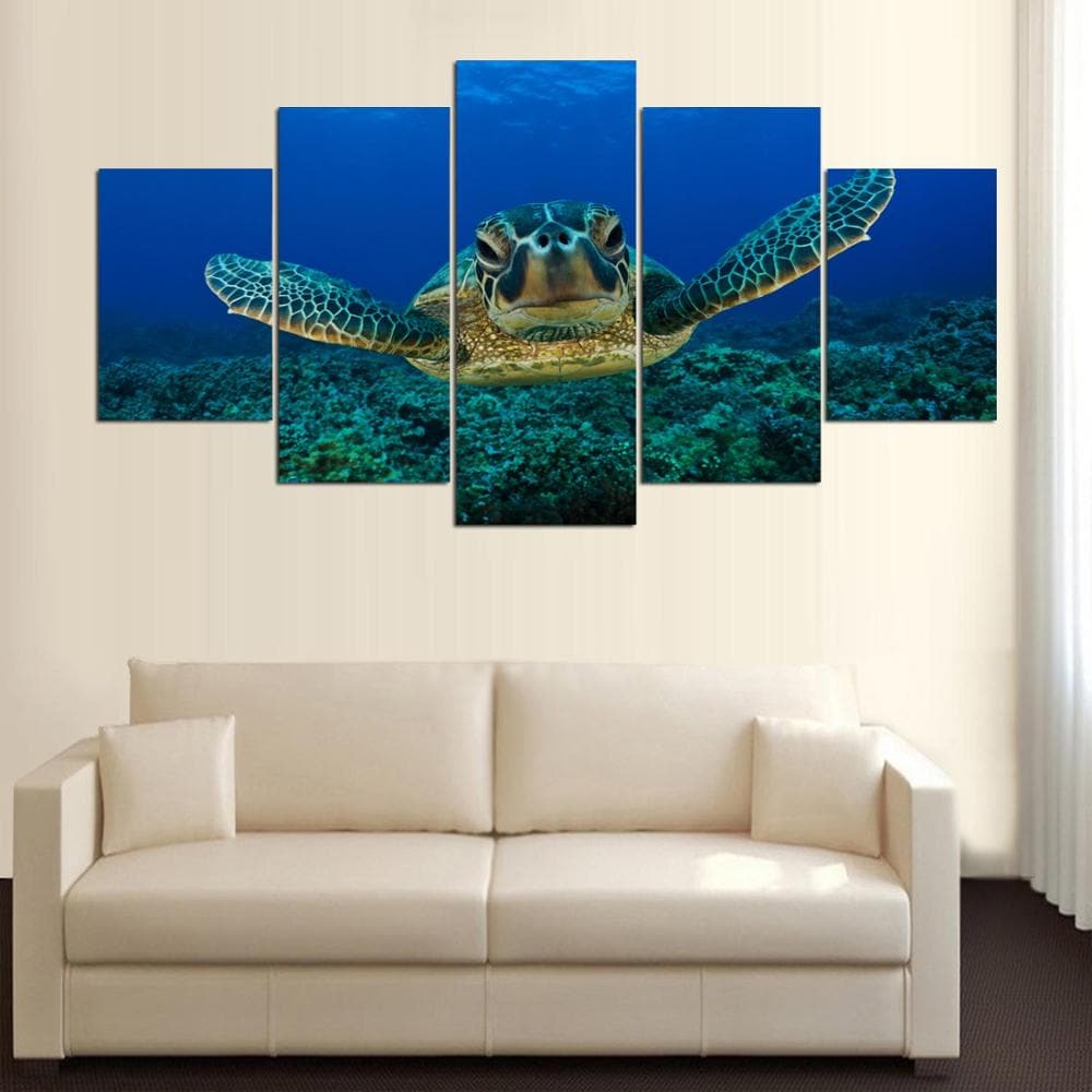 Framed 5 Panels - Sea Turtle