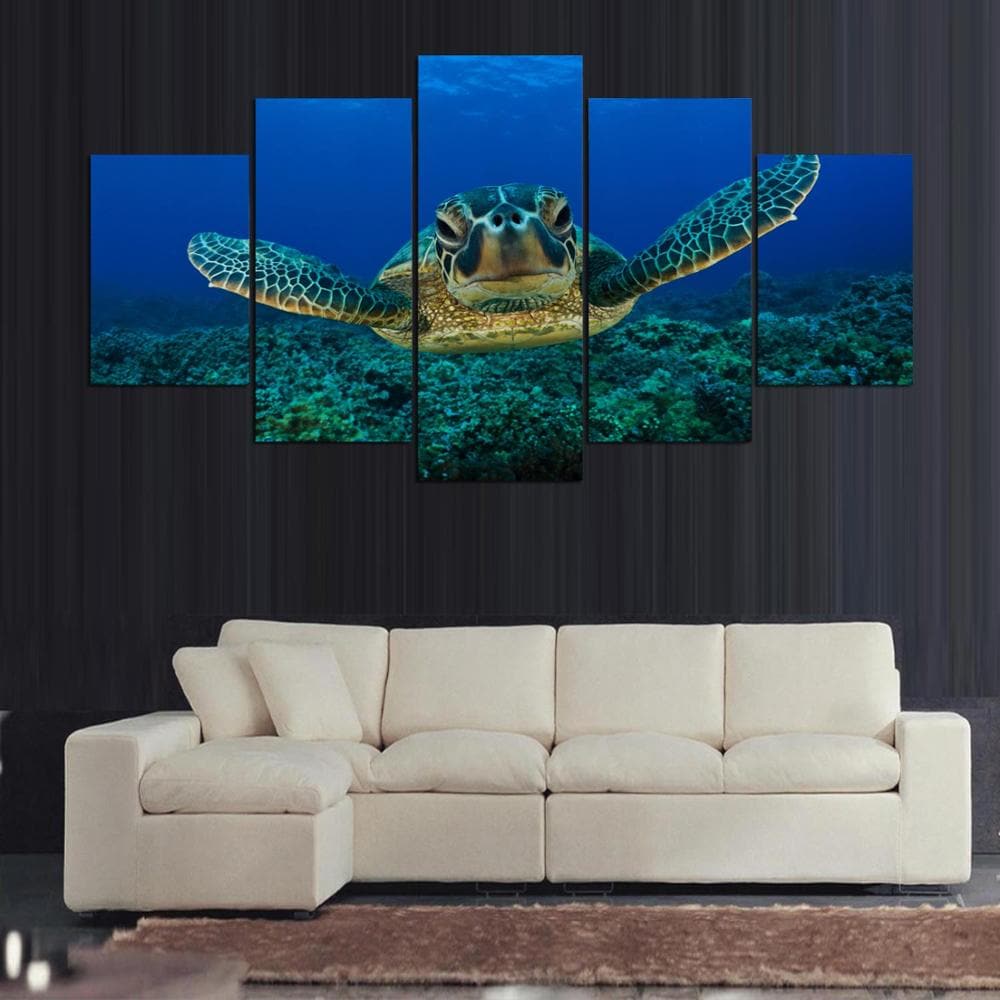 Framed 5 Panels - Sea Turtle