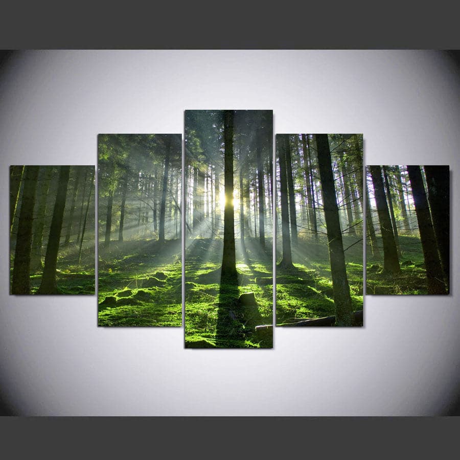 Framed 5 Panels - Forest