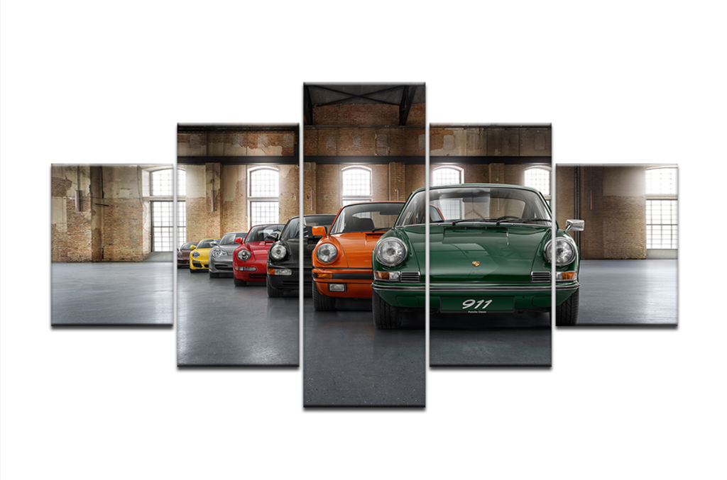 Framed 5 Panels - Porsche Evolution