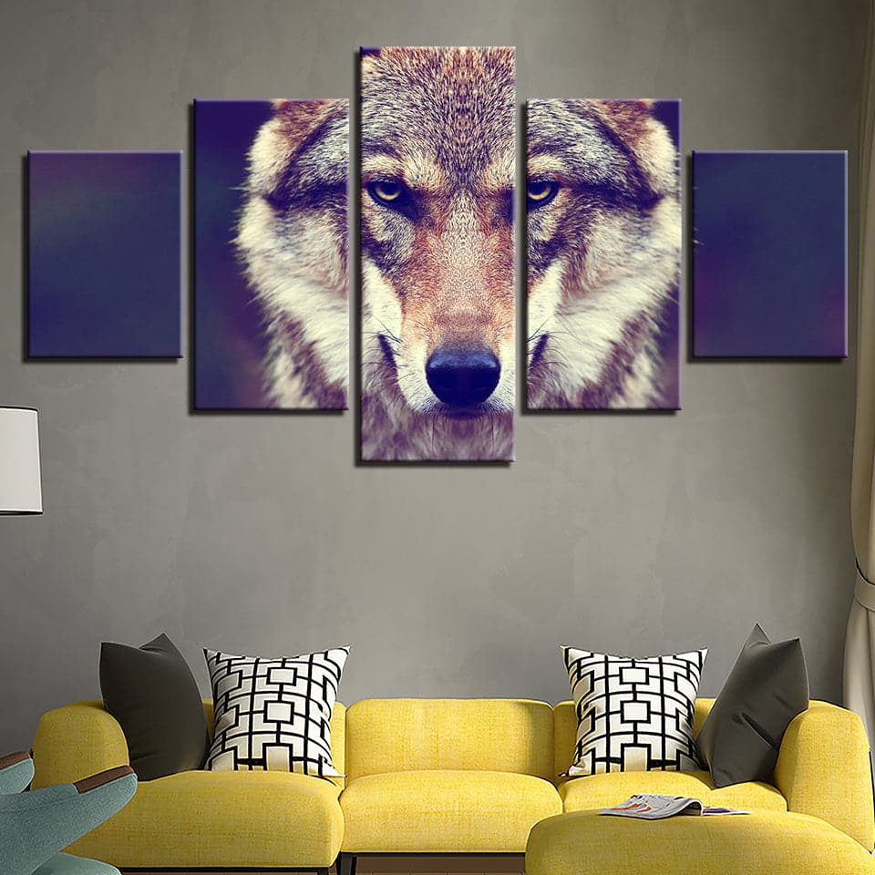 Framed 5 Panels - Wolf