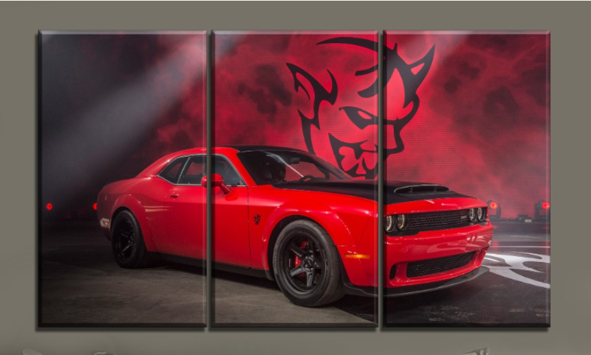 Framed 3 Panels - Dodge Challenger